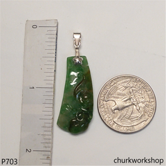 Green jade carved pendant