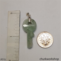Light green jade key pendant