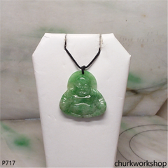 Green jade happy Buddha pendant