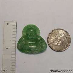 Green jade happy Buddha pendant