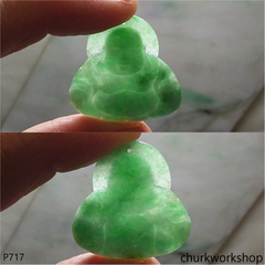 Green jade happy Buddha pendant