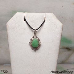 Small jade sterling silver pendant