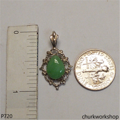 Small jade sterling silver pendant