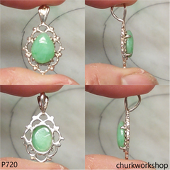 Small jade sterling silver pendant