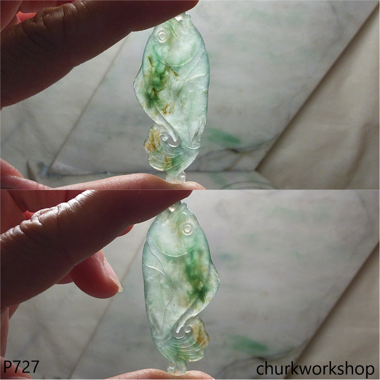 Jade fish pendant