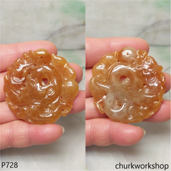Reserved Red jade dragon pendant
