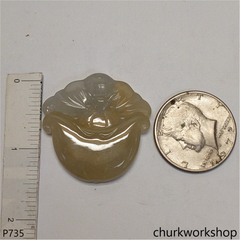 Yellowish jade gold carry by Bat pendant