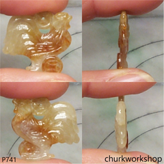 Red jade small rooster pendant