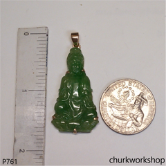 Oily green lady Buddha pendant