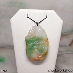 Multi-color jade fish pendant