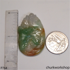 Multi-color jade fish pendant