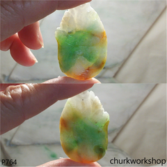 Multi-color jade fish pendant