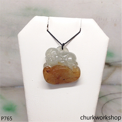 Lucky boy jade pendant (運財童子)