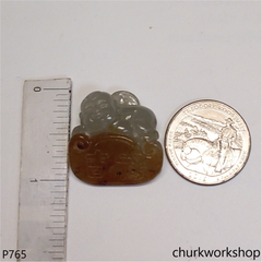 Lucky boy jade pendant (運財童子)