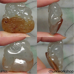 Lucky boy jade pendant (運財童子)