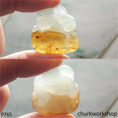 Lucky boy jade pendant (運財童子)