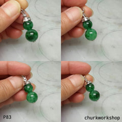 Green double jade bead pendant