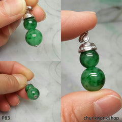 Green double jade bead pendant