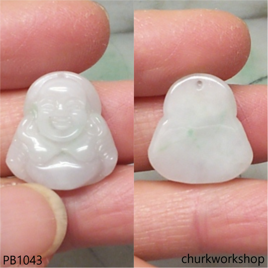 Pale lavender jade happy Buddha pendant