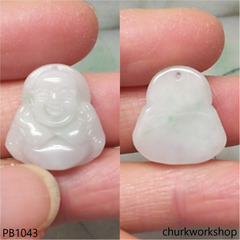 Pale lavender jade happy Buddha pendant