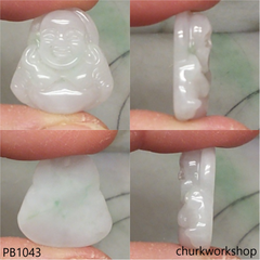 Pale lavender jade happy Buddha pendant