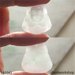 Pale lavender jade happy Buddha pendant