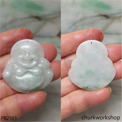 Pale lavender mix green jade happy Buddha