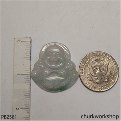 Pale lavender mix green jade happy Buddha