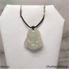 Small jade happy Buddha pendant