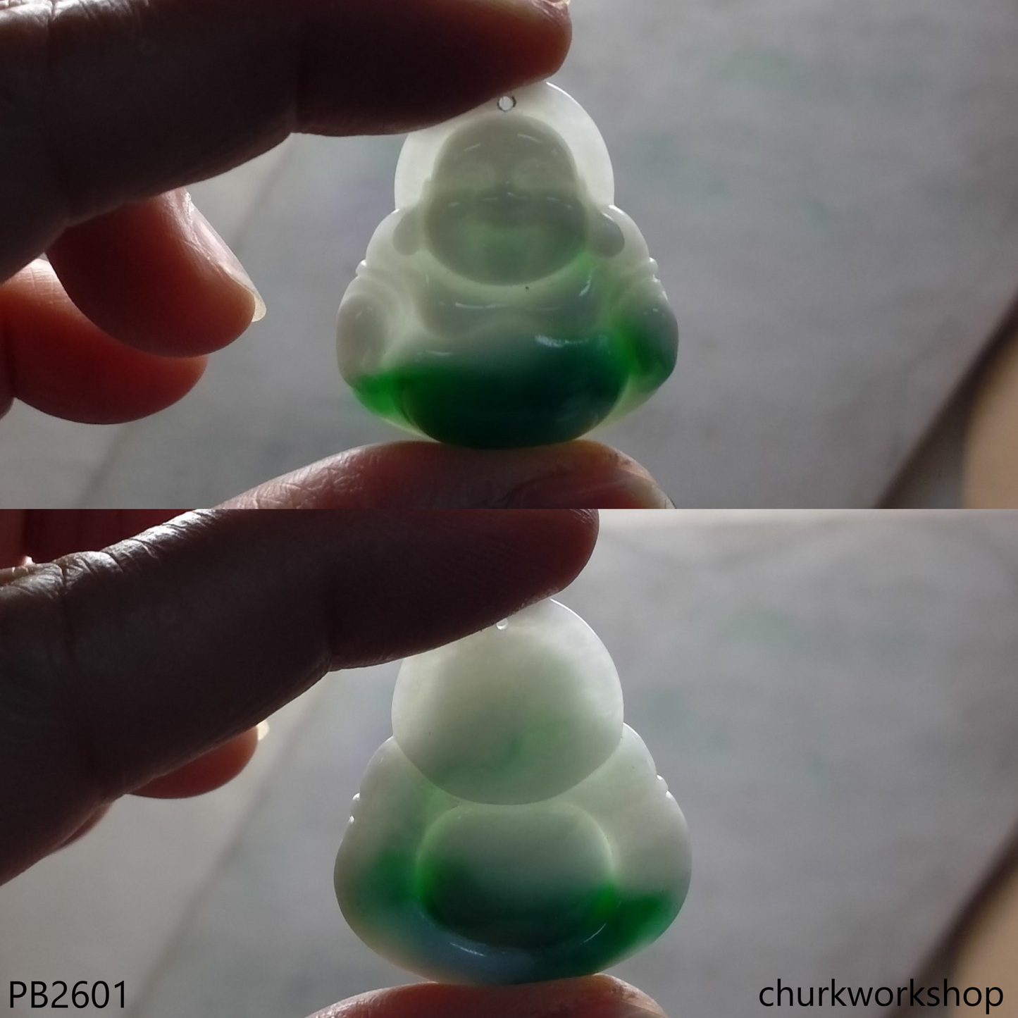Jade happy Buddha pendant