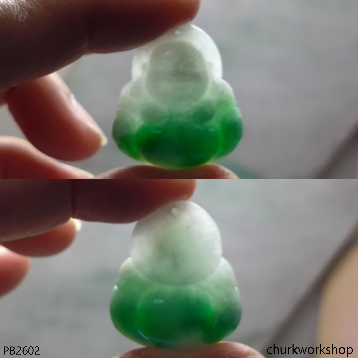 Jade happy Buddha pendant
