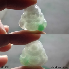 Small jade happy Buddha pendant