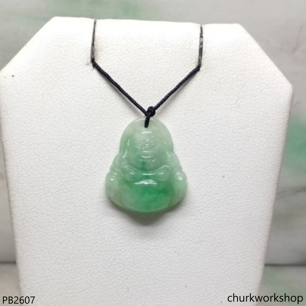 Small jade happy Buddha pendant