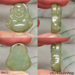 Small jade happy Buddha pendant