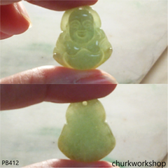 Small jade happy Buddha pendant