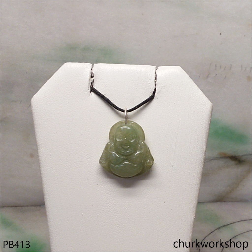 Small jade happy Buddha pendant
