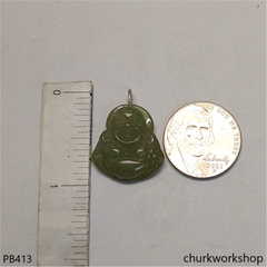 Small jade happy Buddha pendant