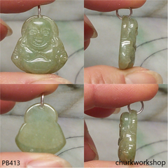 Small jade happy Buddha pendant