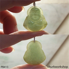 Small jade happy Buddha pendant