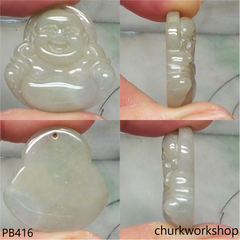Jade happy Buddha pendant
