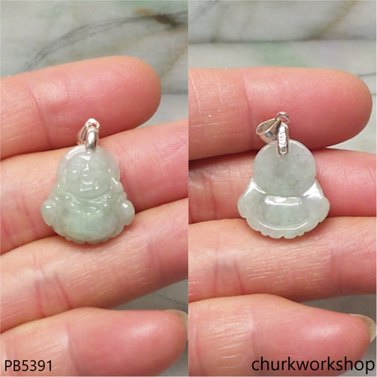Small jade happy Buddha pendant