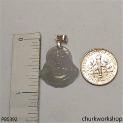 Small pale lavender jade happy Buddha pendant