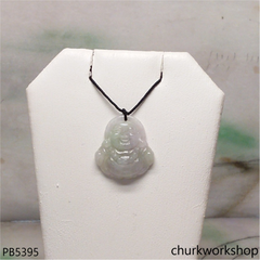 Small pale lavender jade happy Buddha pendant