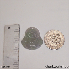 Small pale lavender jade happy Buddha pendant