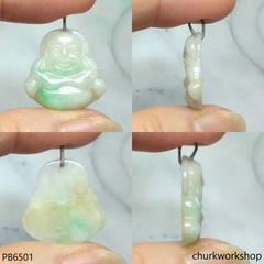 Small jade happy Buddha pendant