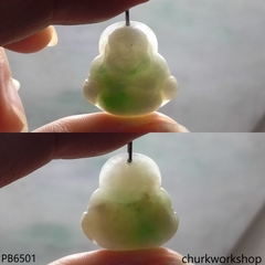 Small jade happy Buddha pendant