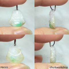 Small jade happy Buddha pendant