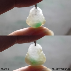 Small jade happy Buddha pendant