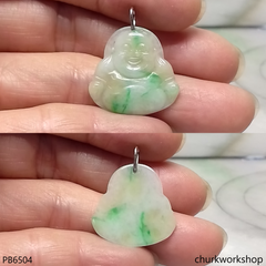 Small jade happy Buddha pendant