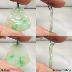 Small jade happy Buddha pendant